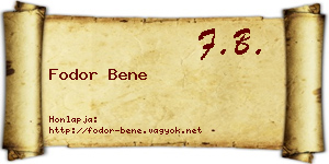 Fodor Bene névjegykártya